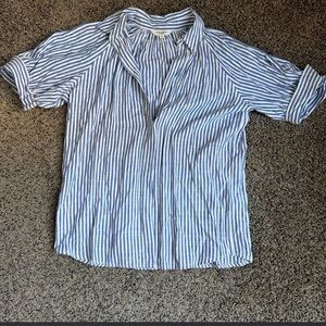 Max Studio Blue and White Striped Blouse